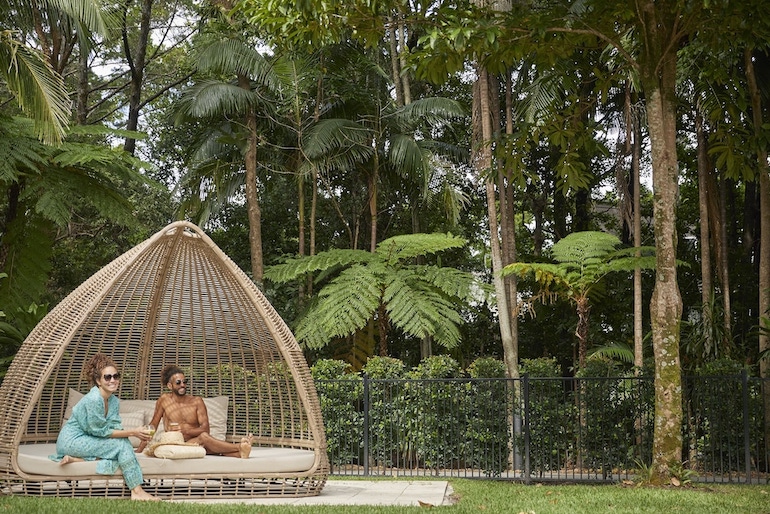 Day bed near the surrounding forest at Crystalbrook Byron