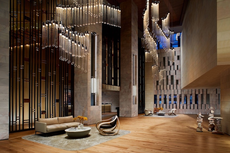 The grand lobby at The Ritz-Carlton Perth