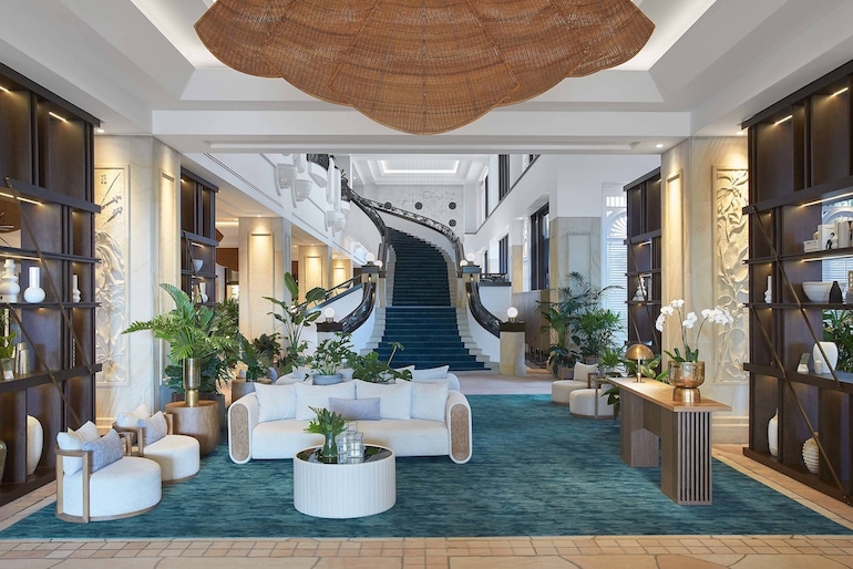 JW Marriott Gold Coast Resort & Spa has classic luxurious interiors with splashes of blue and teal.