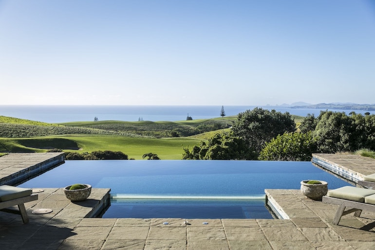 Kauri Cliffs has gorgeous sea and landscape views from its infinity pool.