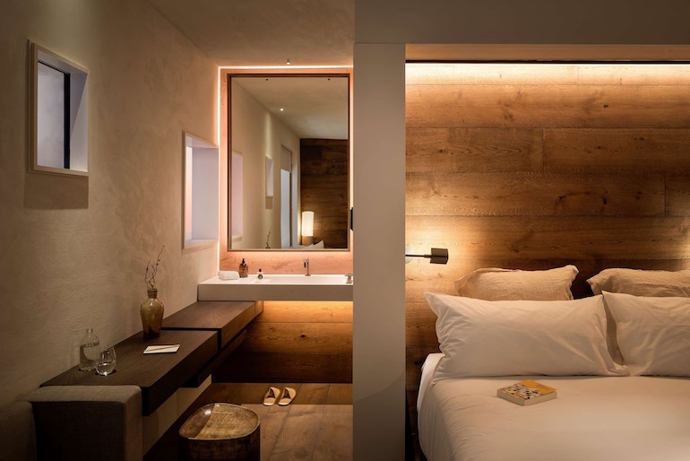 The Hotel Britomart has beautiful warm minimalist timber-lined rooms with hand-made ceramic accents and ambient lighting.