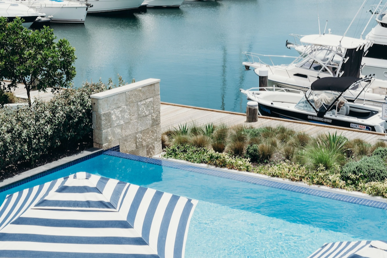 Anchorage Port Stephens outdoor pool near the marina