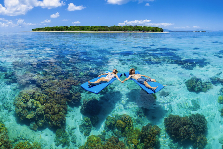 Green Island Resort's surrounding waters, crystal clear and great for snorkelling