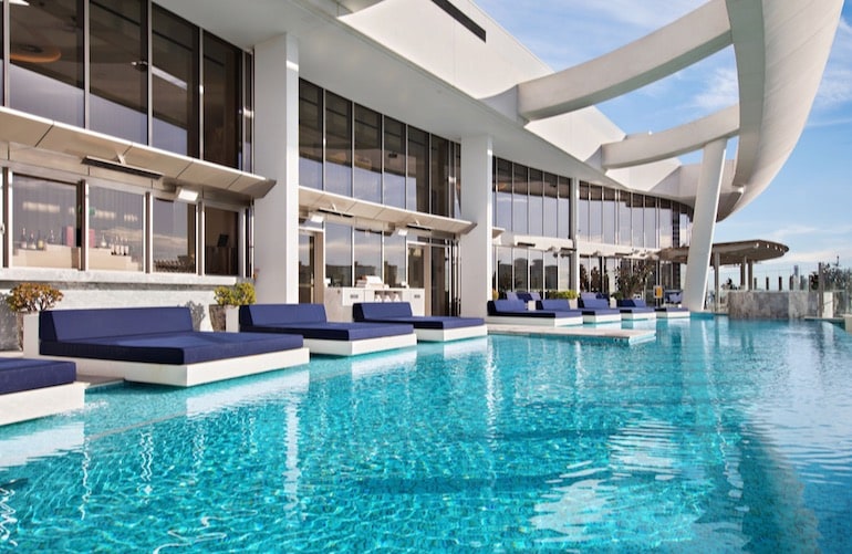 Day beds by the pool at The Darling at The Star Gold Coast