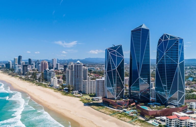 The gem-like facade of beachside property, the Langham Gold Coast.