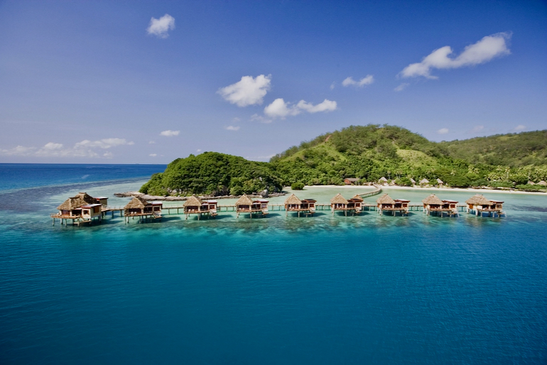 The overwater villas at Likuliku Lagoon Resort 