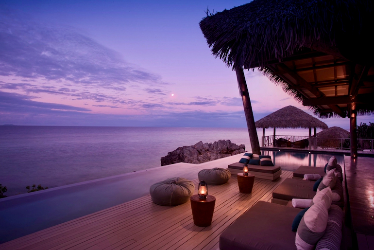 Infinity pool with ocean views at Tadrai Island Resort-Fiji 