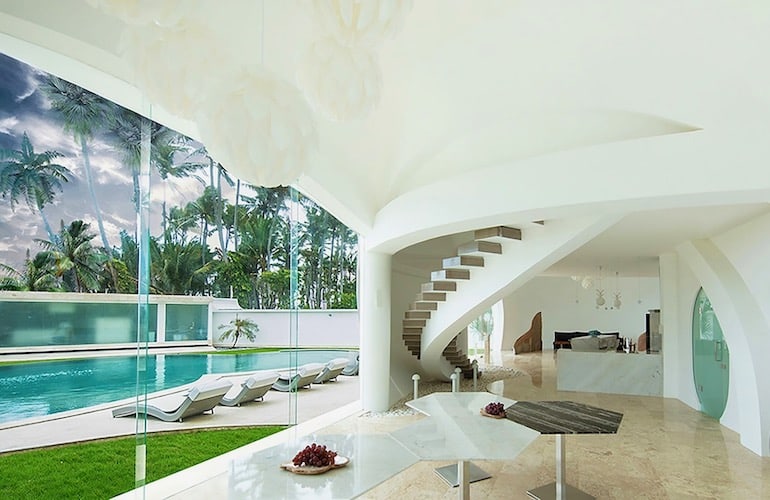 Contemporary interior design at Beachfront Villa The Cloud