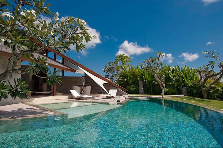 Expansive outdoor pool at The Layar - Designer Villas & Spa