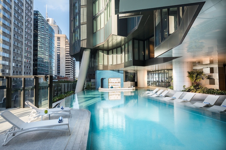 The Westin Brisbane's gorgeous outdoor pool and bar
