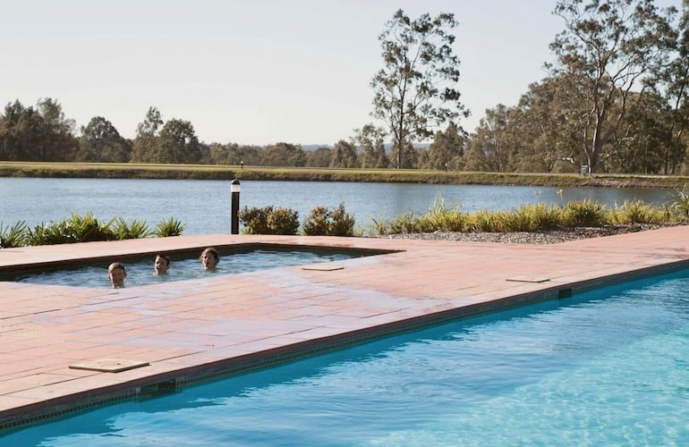 Family-friendly outdoor pools at Oaks Cypress Lakes Resort