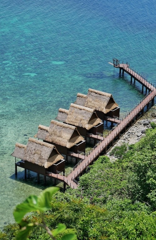 Cauayan Island Resort overwater villas near some of the best beaches in the Philippines