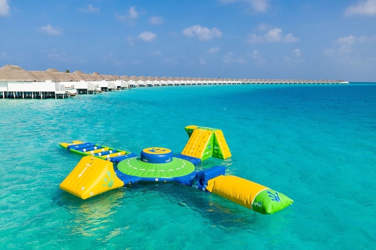 Finolhu Baa Atoll family-friendly Maldives hotel has an inflatable playground