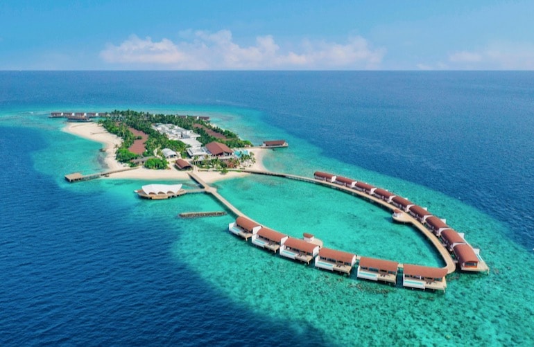 Beautiful over-water villas at The Westin Maldives Miriandhoo Resort which is among the top family-friendly Maldives hotels